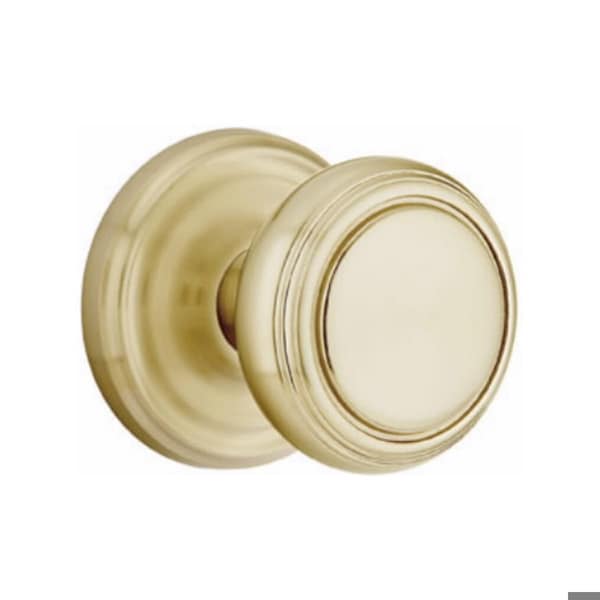 Emtek Norwich Knob 2-3/8 in Backset Passage With Regular Rose for 1-1/4 in to 2 in Door Satin Brass Finish 8100NWUS4 - main